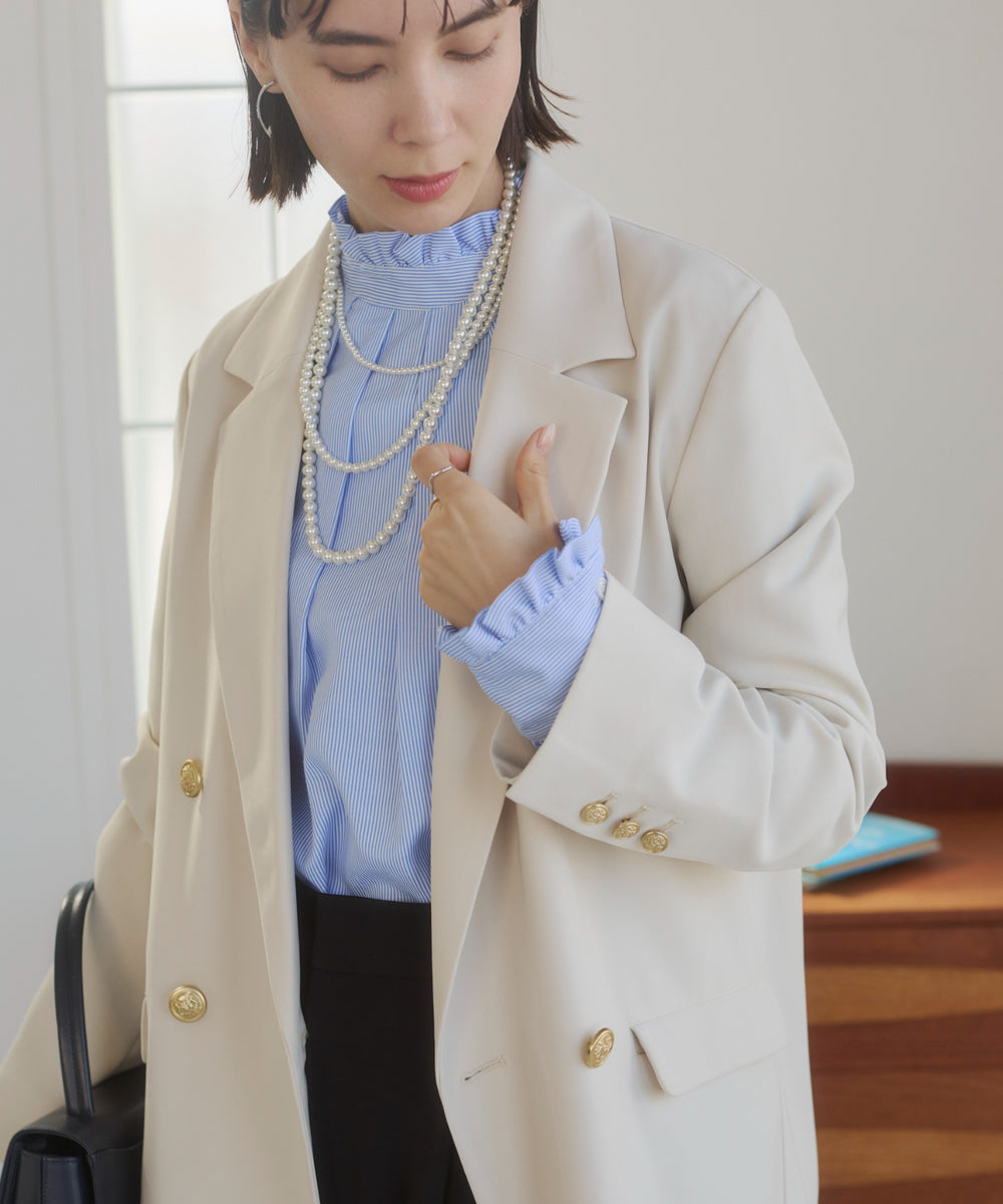 金ボタンダブルブレザージャケット