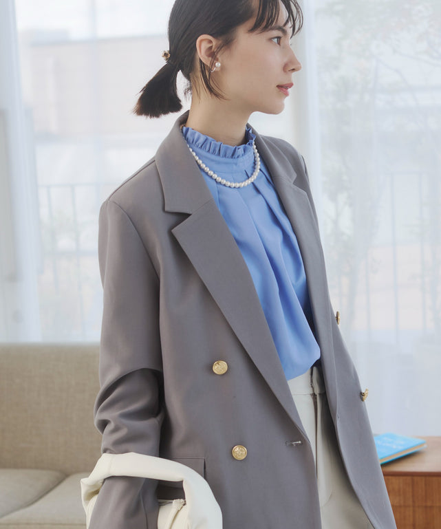 金ボタンダブルブレザージャケット