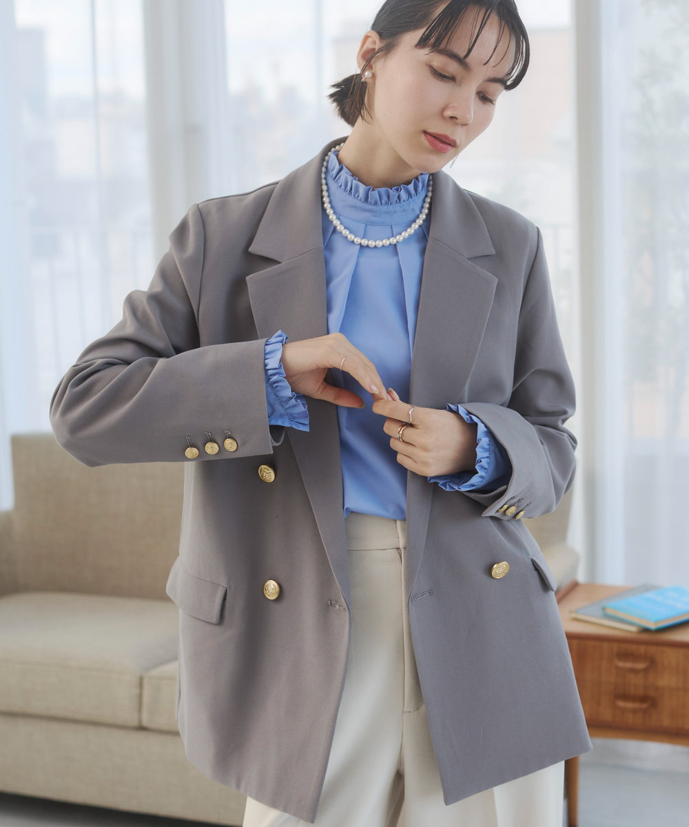 金ボタンダブルブレザージャケット