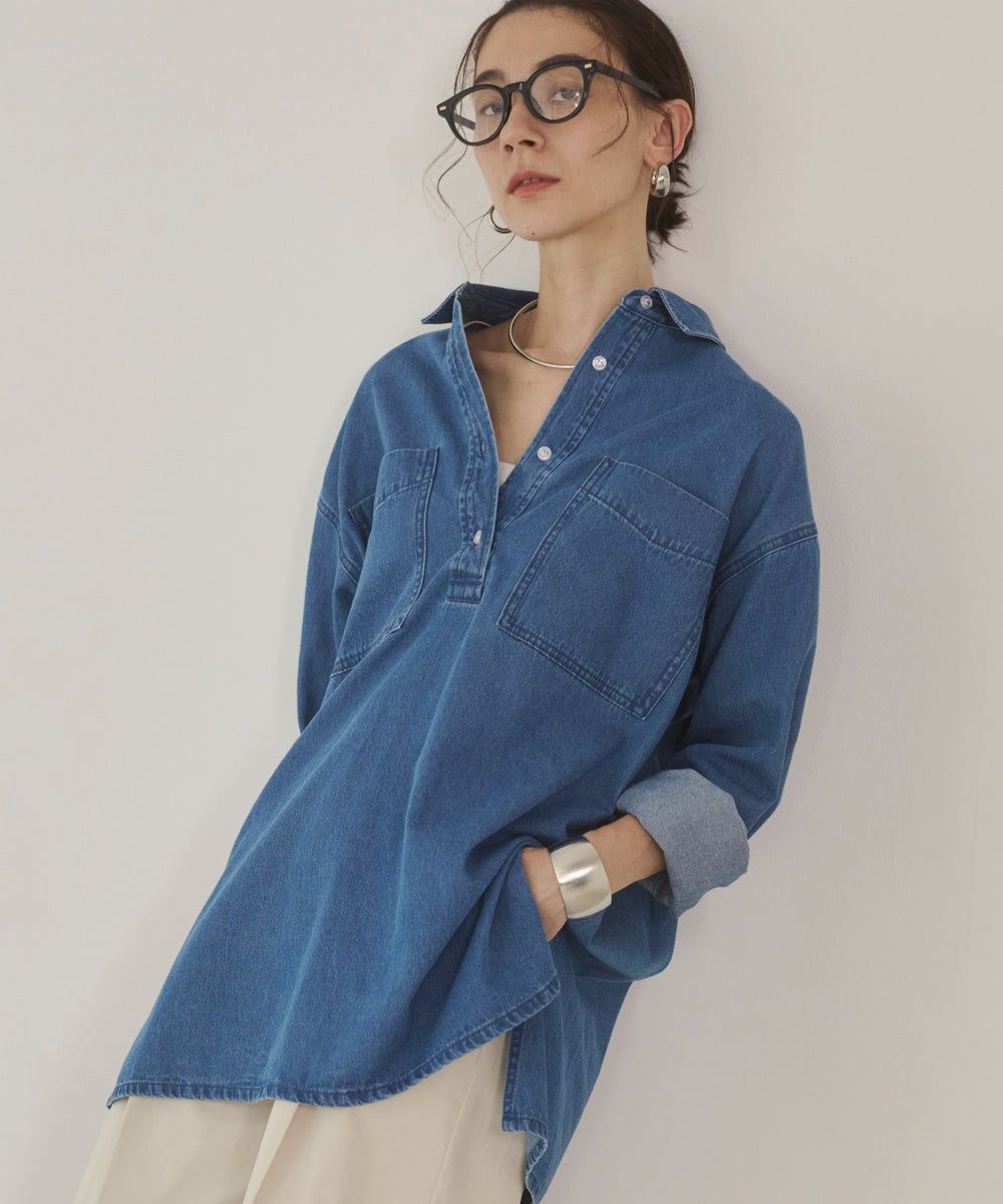 ブルー【レギュラーカラー】model：168cm 着用サイズ：F