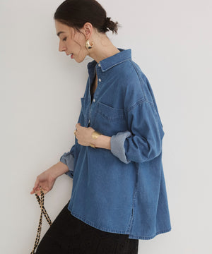 ブルー【レギュラーカラー】model：168cm 着用サイズ：F