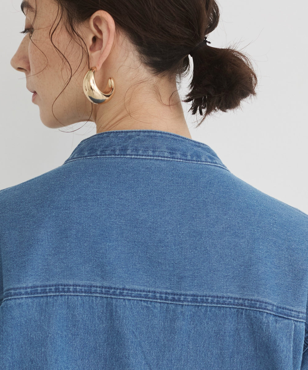 デニムプルオーバーシャツ