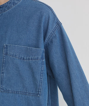 デニムプルオーバーシャツ