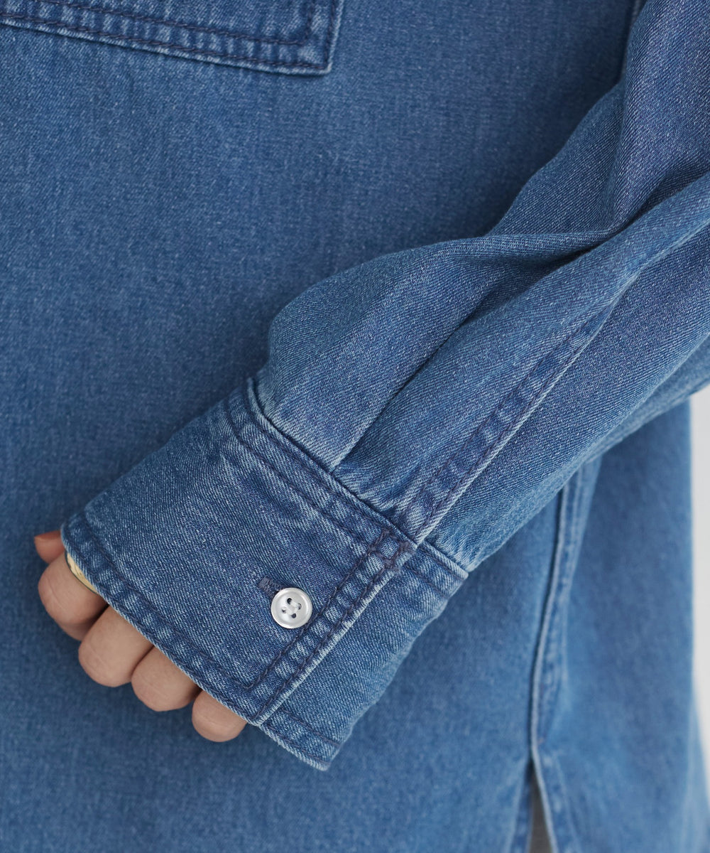 デニムプルオーバーシャツ