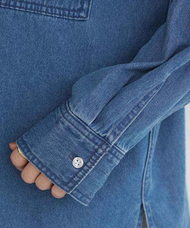 デニムプルオーバーシャツ