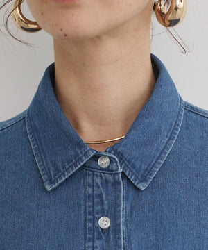 デニムプルオーバーシャツ