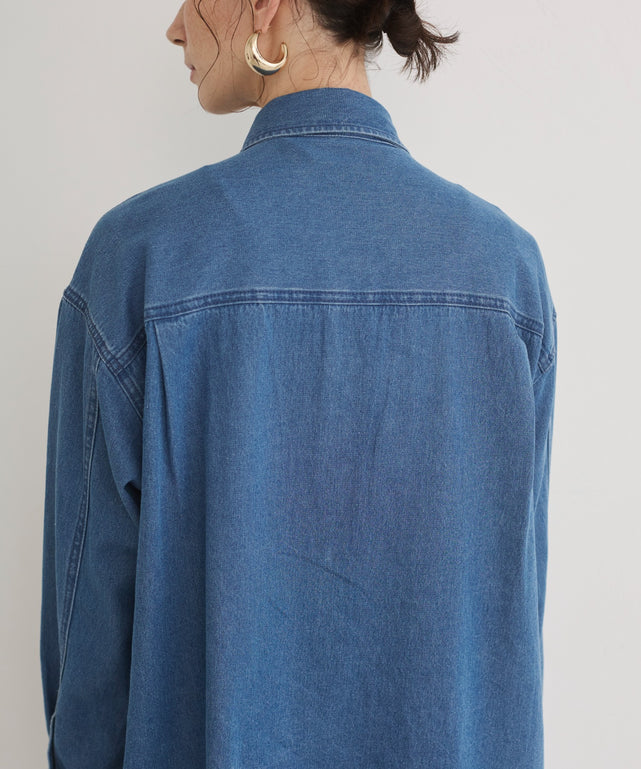 デニムプルオーバーシャツ