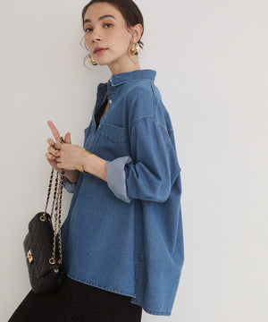 デニムプルオーバーシャツ