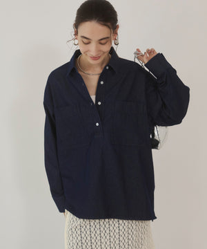 デニムプルオーバーシャツ