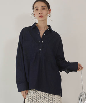 デニムプルオーバーシャツ