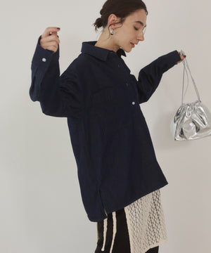 デニムプルオーバーシャツ