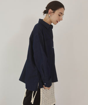 デニムプルオーバーシャツ