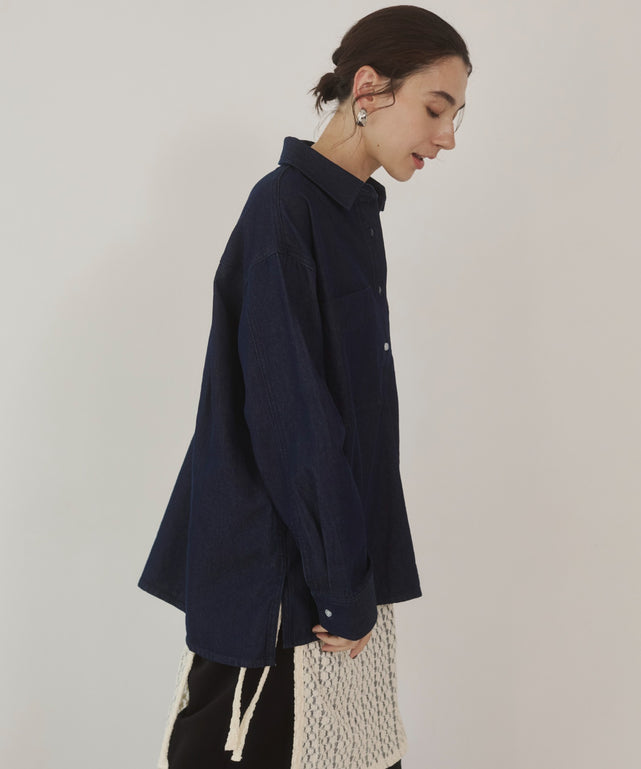デニムプルオーバーシャツ