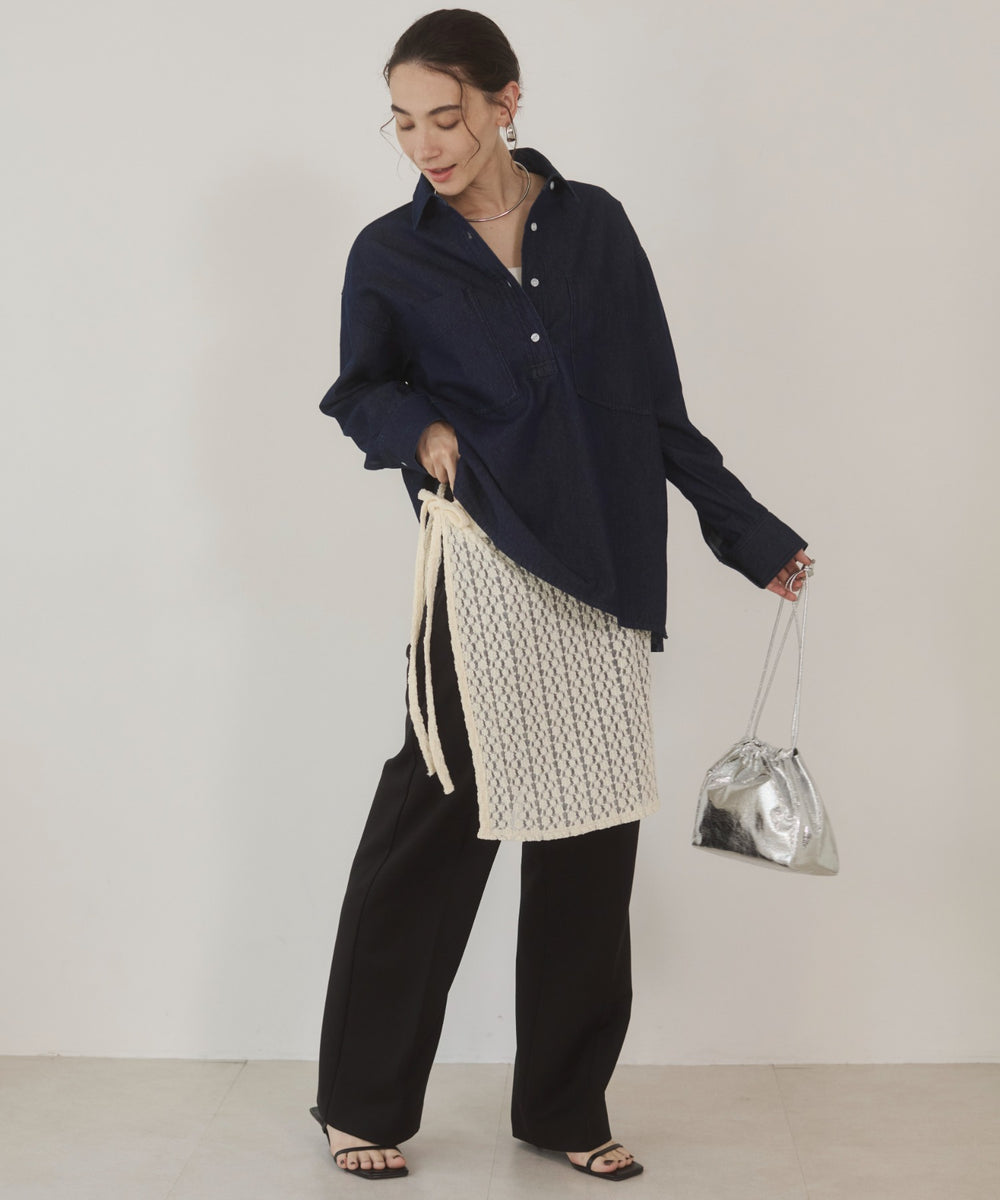 デニムプルオーバーシャツ