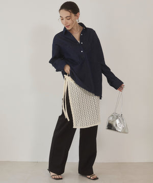 デニムプルオーバーシャツ