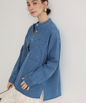 デニムプルオーバーシャツ