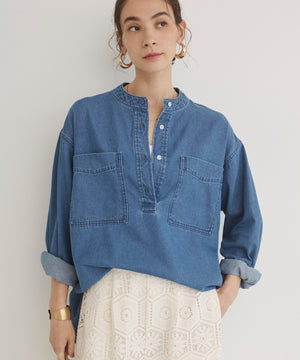 デニムプルオーバーシャツ