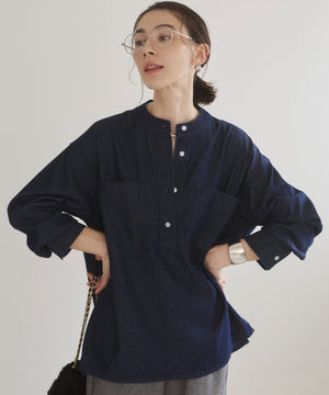 デニムプルオーバーシャツ