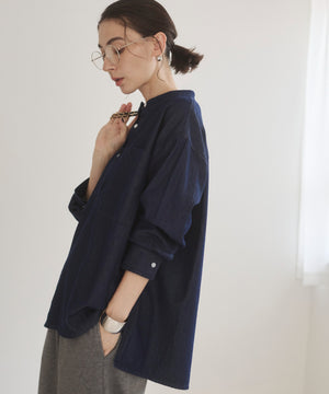 デニムプルオーバーシャツ