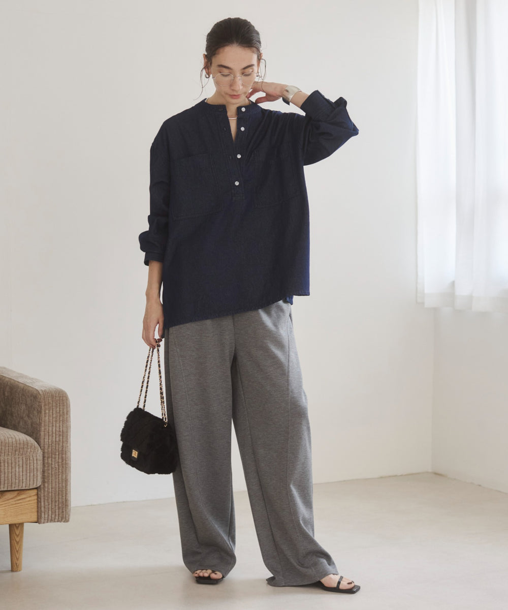 デニムプルオーバーシャツ