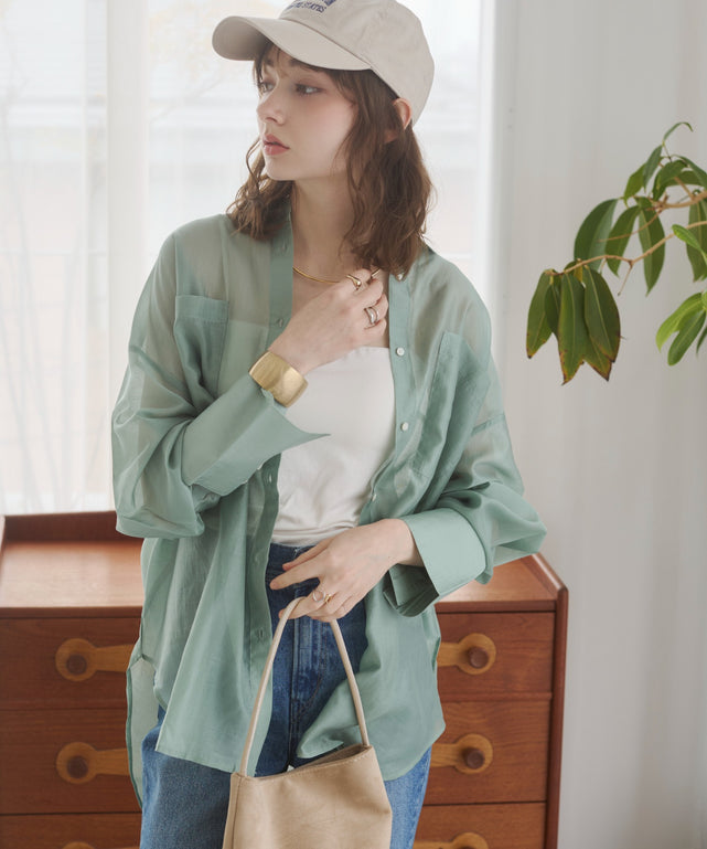 シアーシャツ/model:167cm 着用サイズ:F