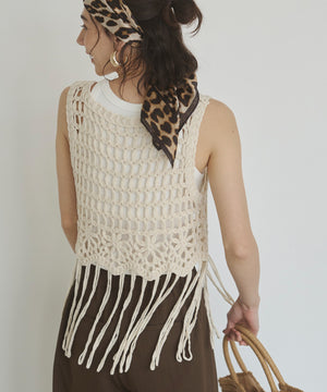クロシェフリンジベスト