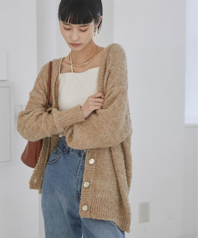 リボンヤーンVネックニットカーディガン – WEGO ONLINE STORE