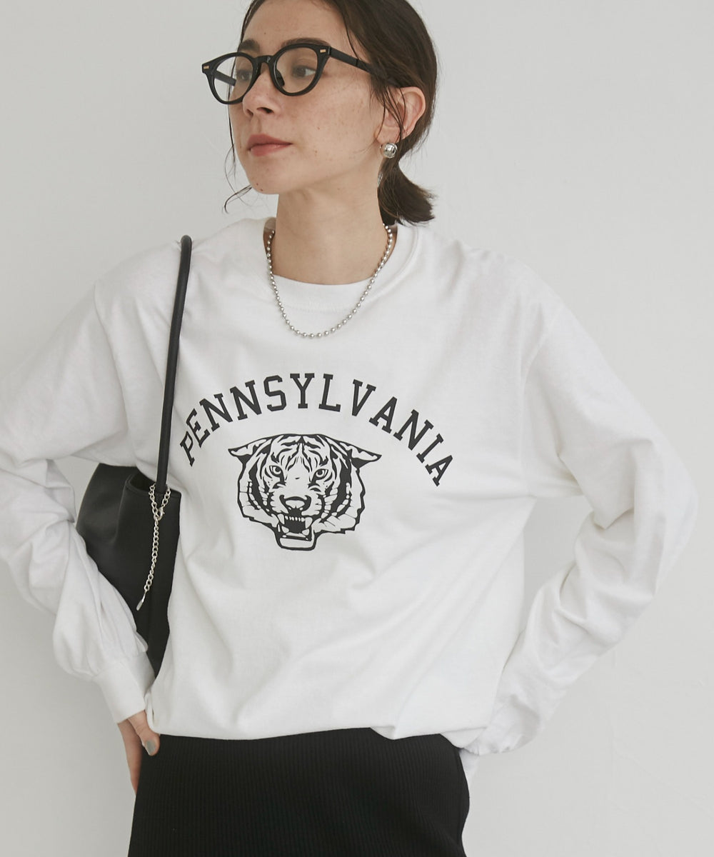 カレッジロゴプリントロンT