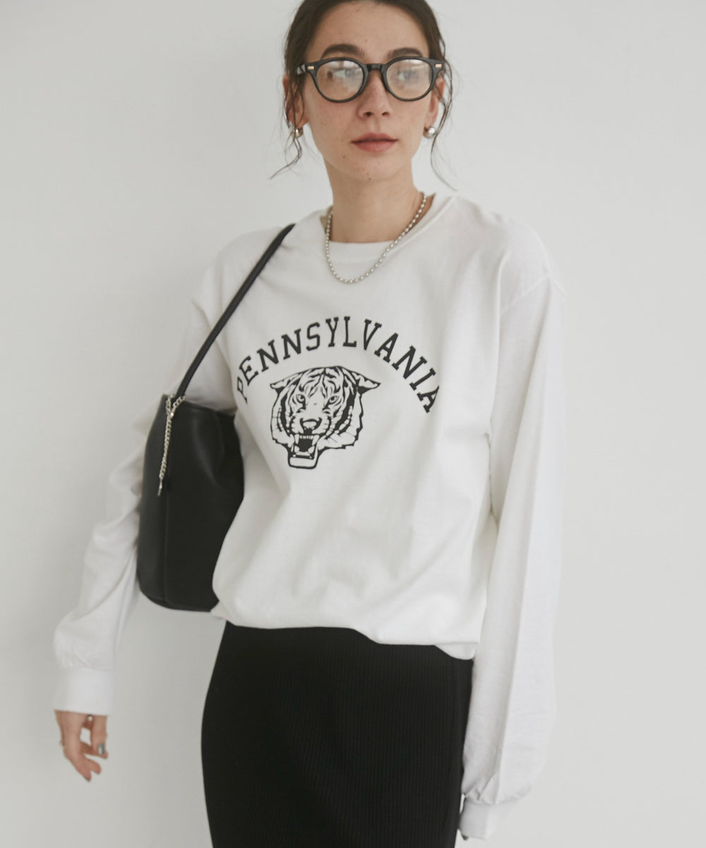 カレッジロゴプリントロンT