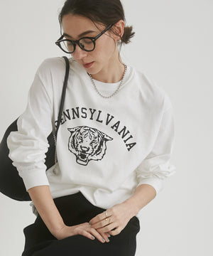 カレッジロゴプリントロンT