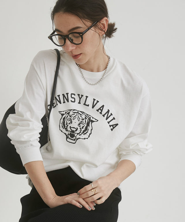 カレッジロゴプリントロンT