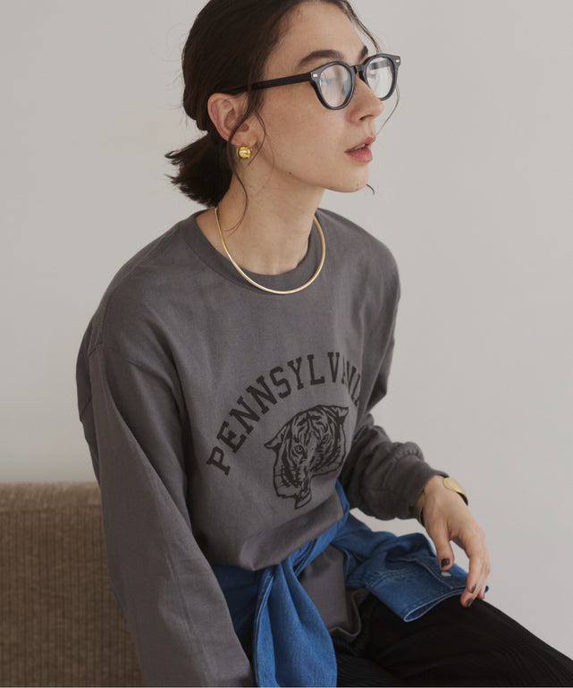 カレッジロゴプリントロンT