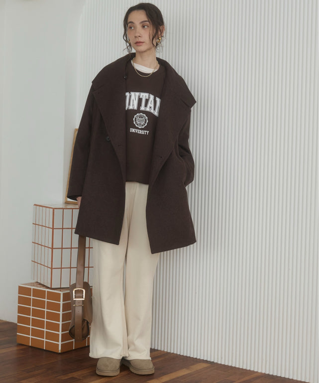 スタンドカラーハーフコート