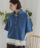 オーバーサイズデニム半袖シャツ