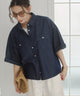 オーバーサイズデニム半袖シャツ