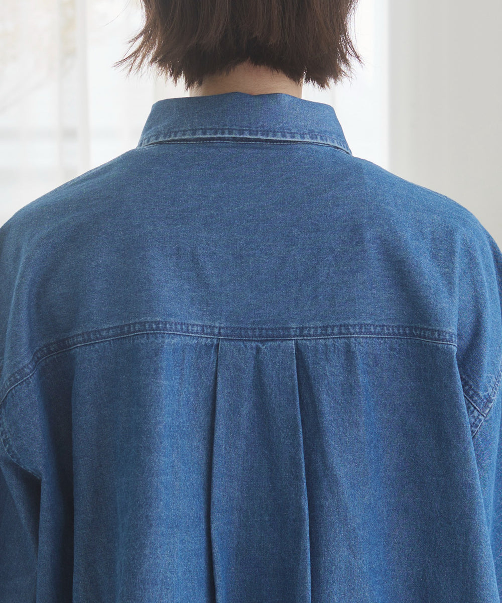 オーバーサイズデニム半袖シャツ