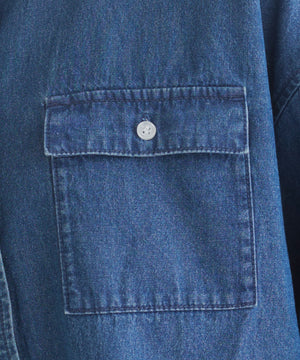 オーバーサイズデニム半袖シャツ