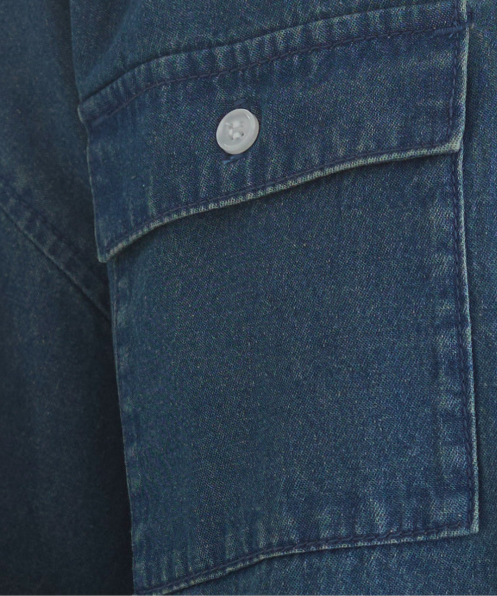 オーバーサイズデニム半袖シャツ