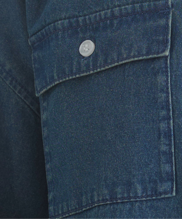 オーバーサイズデニム半袖シャツ