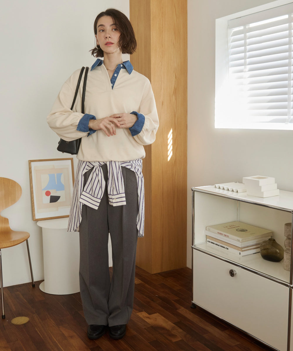 デニム襟スウェット