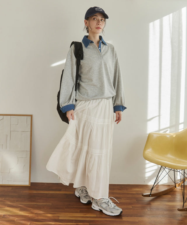 デニム襟スウェット