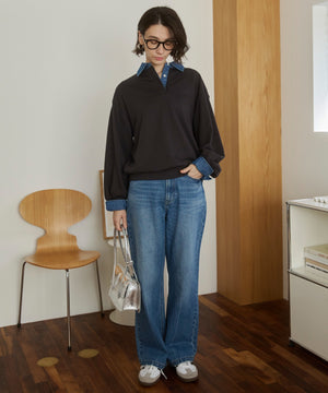 デニム襟スウェット