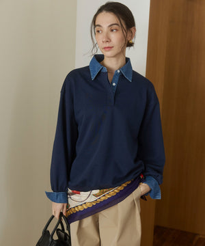 デニム襟スウェット