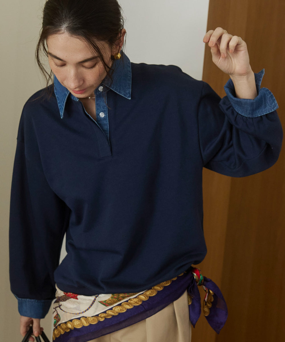 デニム襟スウェット