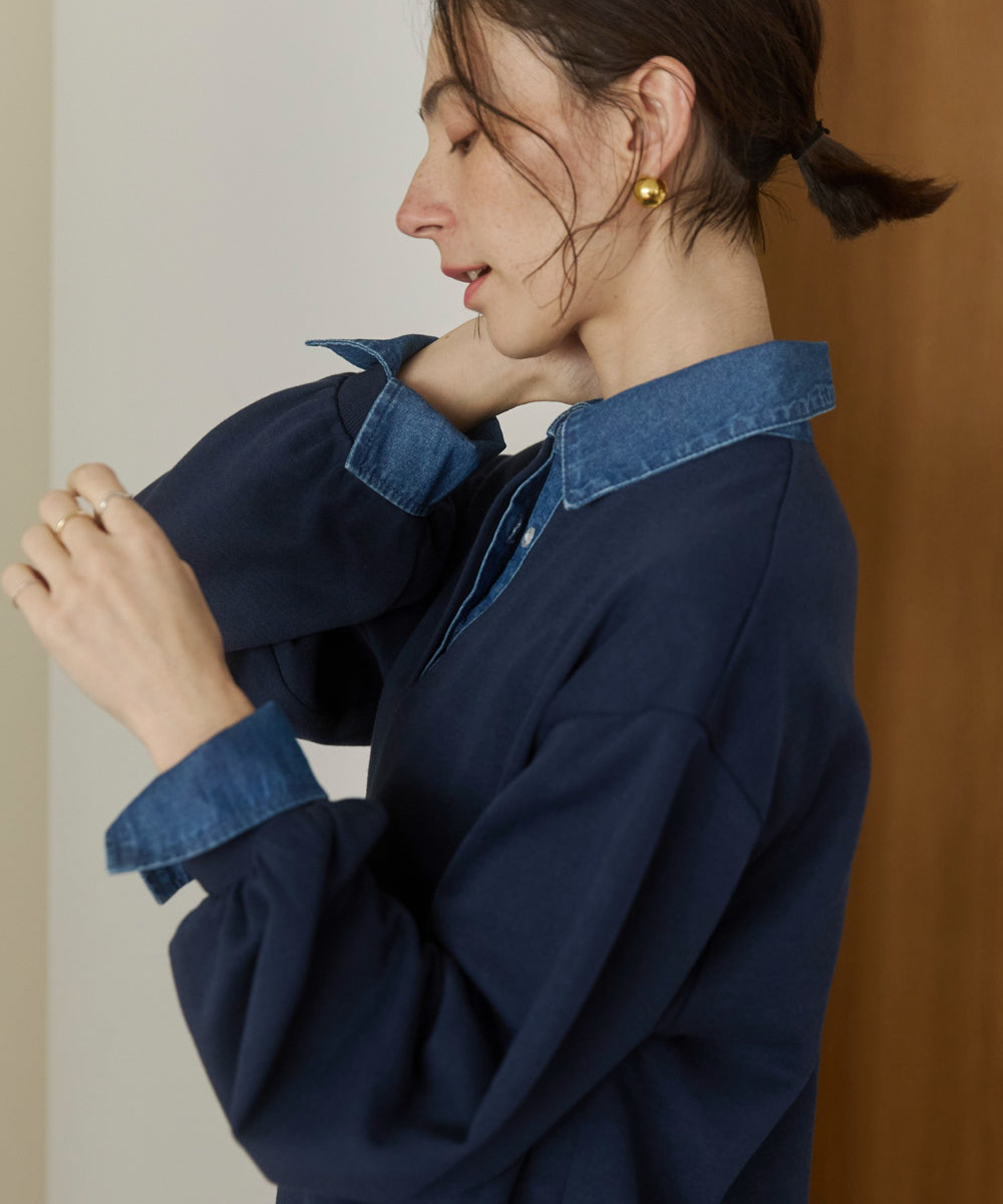 デニム襟スウェット