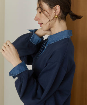 デニム襟スウェット