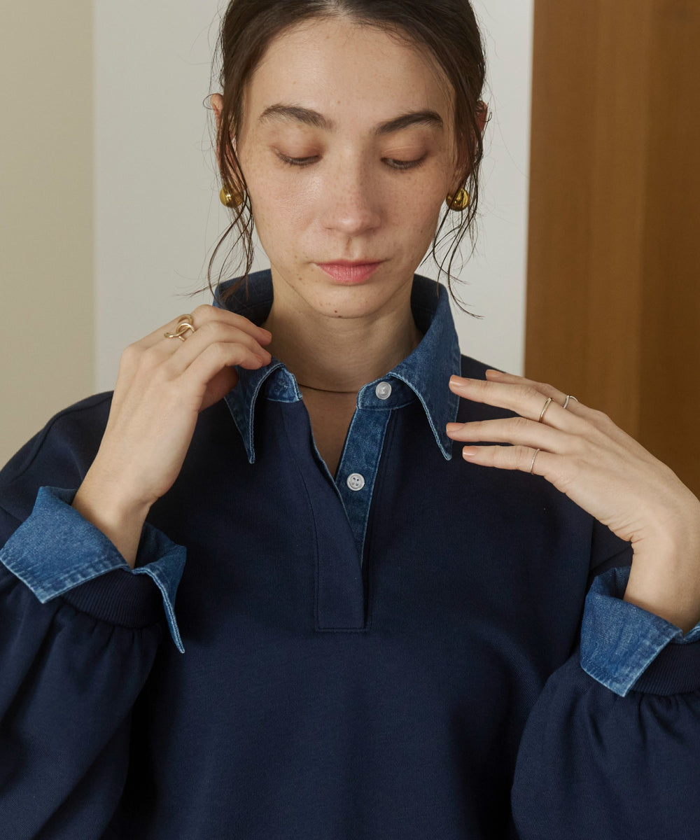 デニム襟スウェット