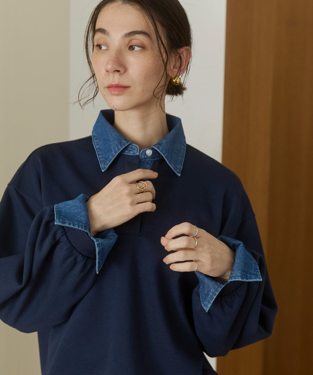 デニム襟スウェット