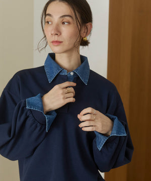 デニム襟スウェット