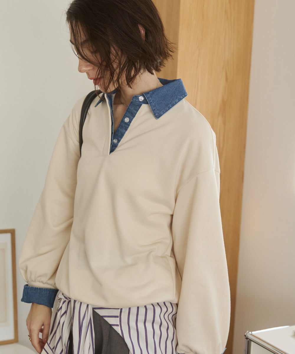 デニム襟スウェット